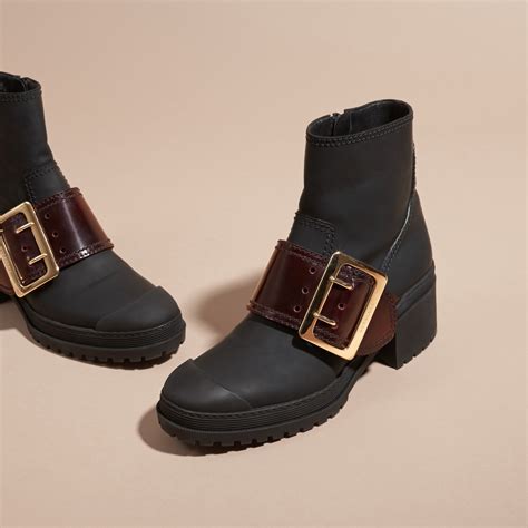 womens burberry booties|burberry adjustable buckle boots.